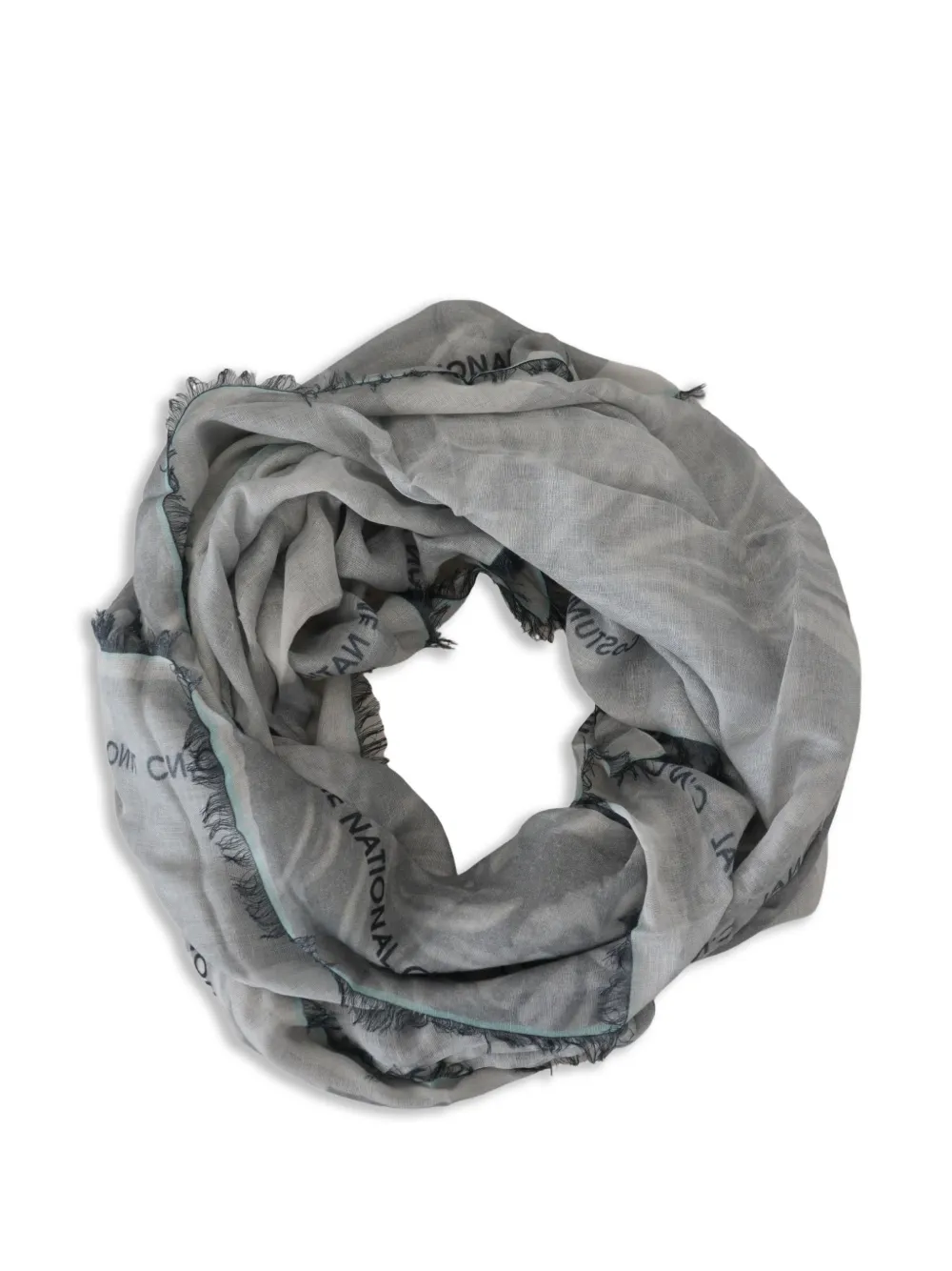 Costume National Sciarpa con stampa a fiori e frange - Grigio