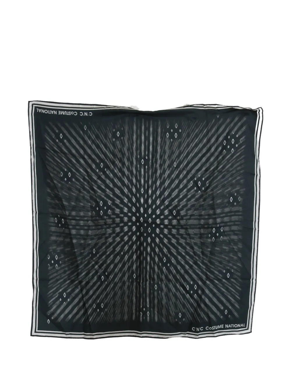 Costume National Sciarpa a righe con stampa - Nero