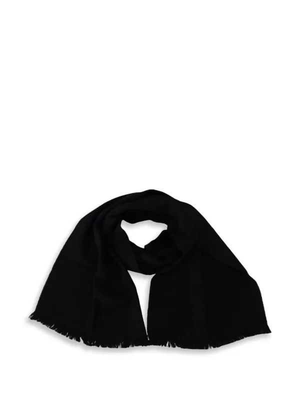 Gianfranco Ferré Logo-jacquard Fringed Scarf in Black