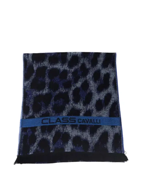 Cavalli Class leopard-print logo-band scarf