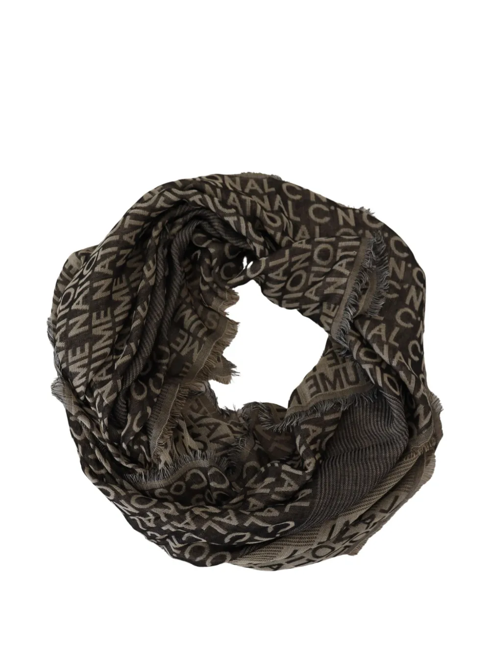 Costume National Sciarpa con stampa logo e frange - Grigio
