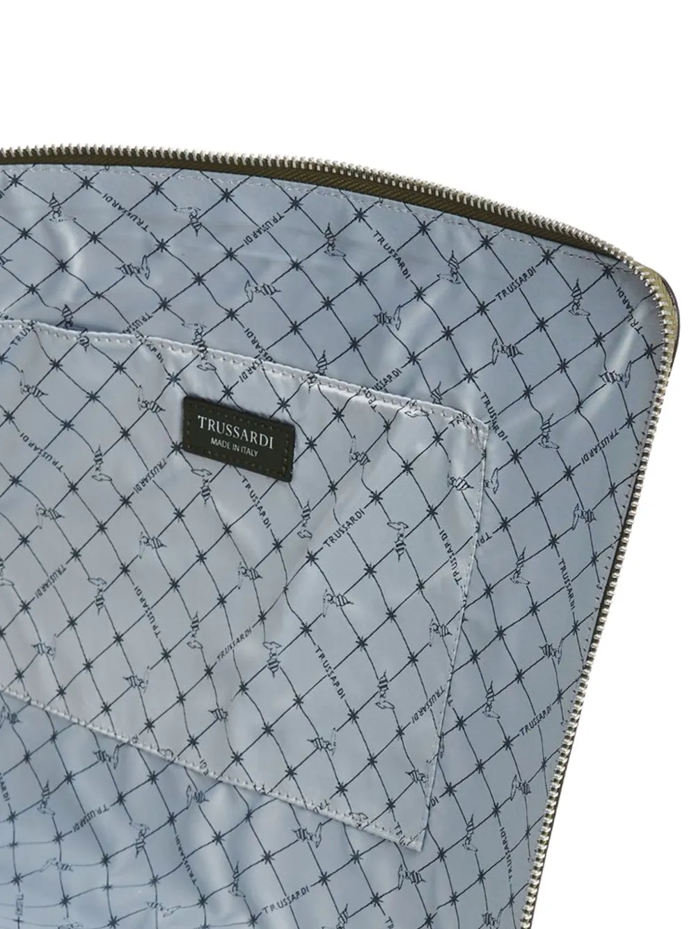 Trussardi Leren clutch met print Groen
