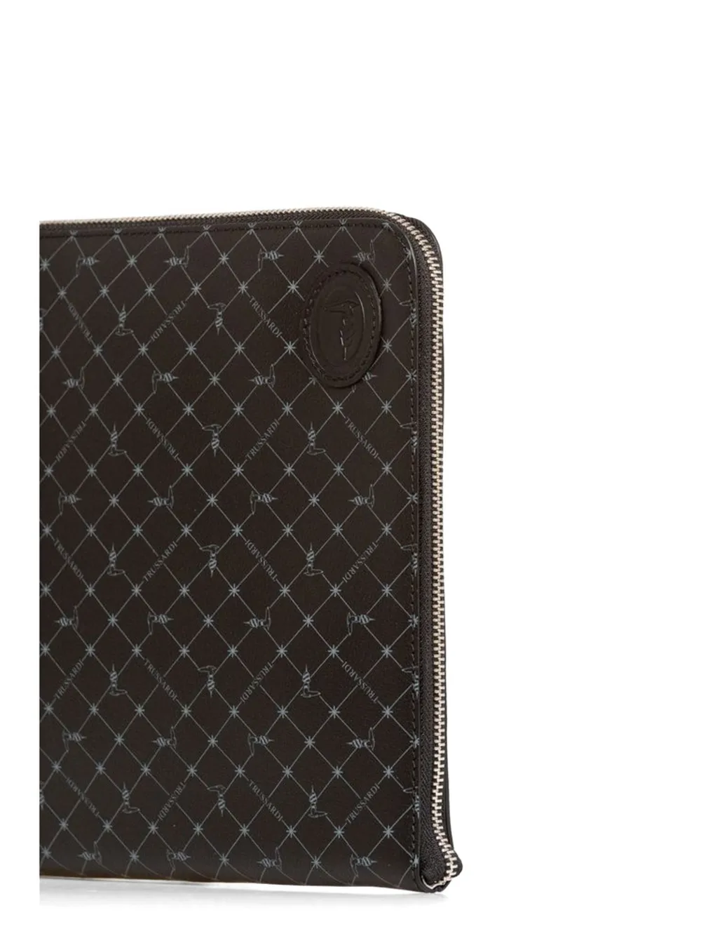 Trussardi Clutch met monogramprint Bruin