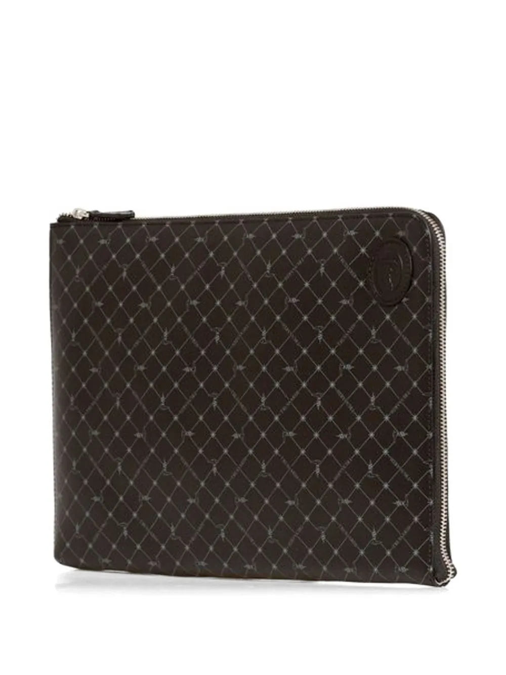 Trussardi Clutch met monogramprint Bruin