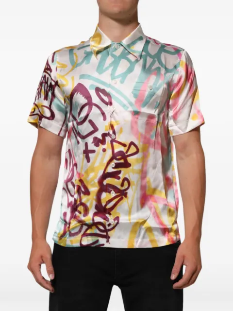 Dolce & Gabbana camisa de seda con estampado de grafiti