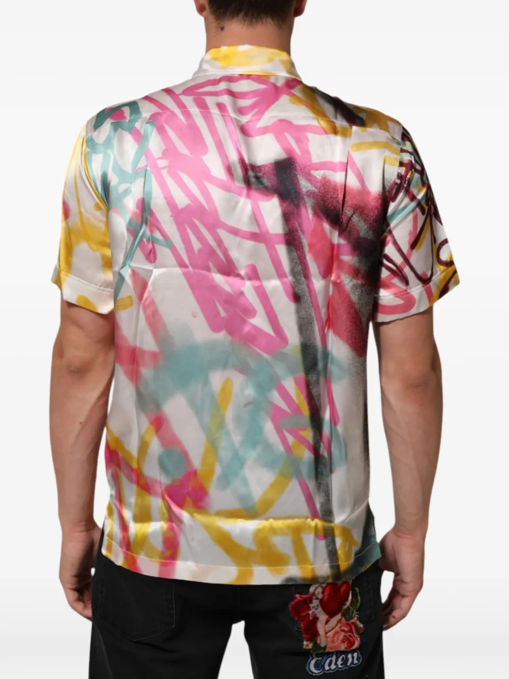 Dolce & Gabbana Overhemd met graffiti-print Wit