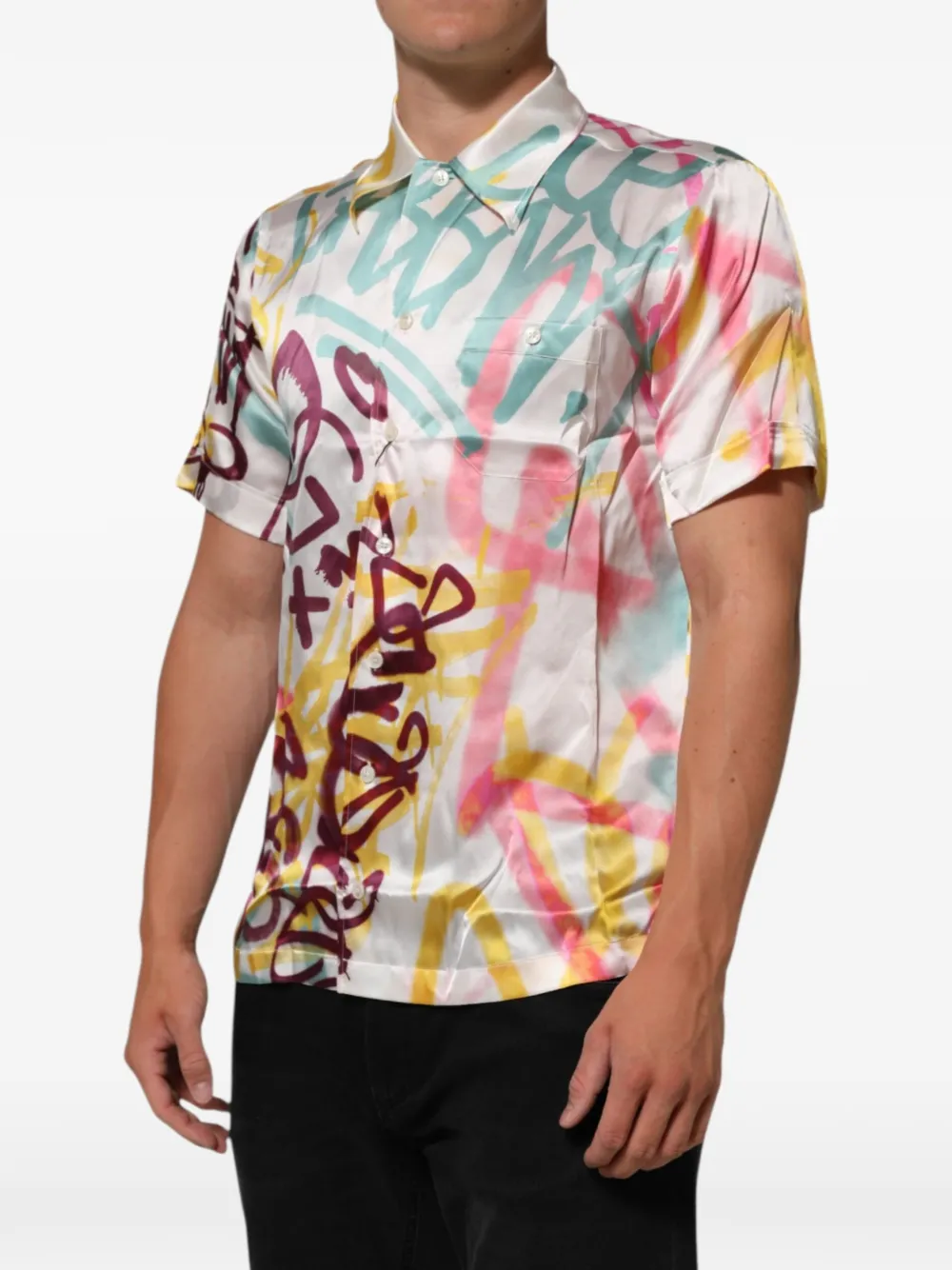 Dolce & Gabbana Overhemd met graffiti-print Wit