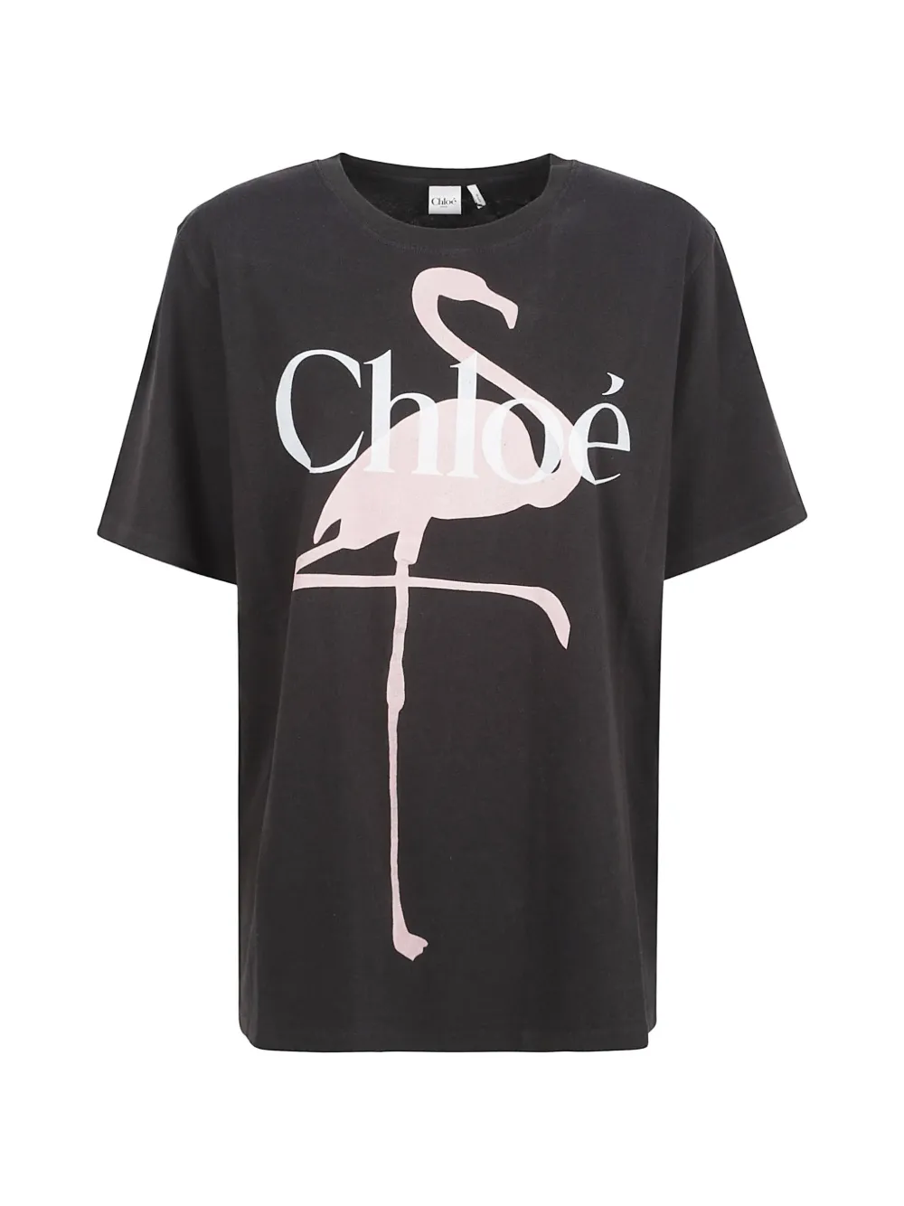 Chloé flamingo-print logo-print T-shirt - Nero
