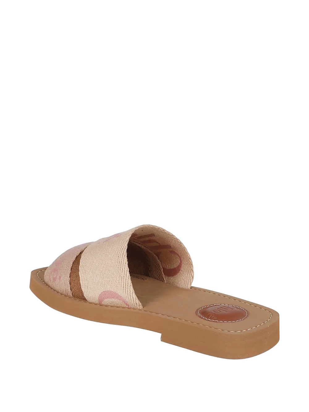 Chloé Woody logo-embroidered sandals Beige