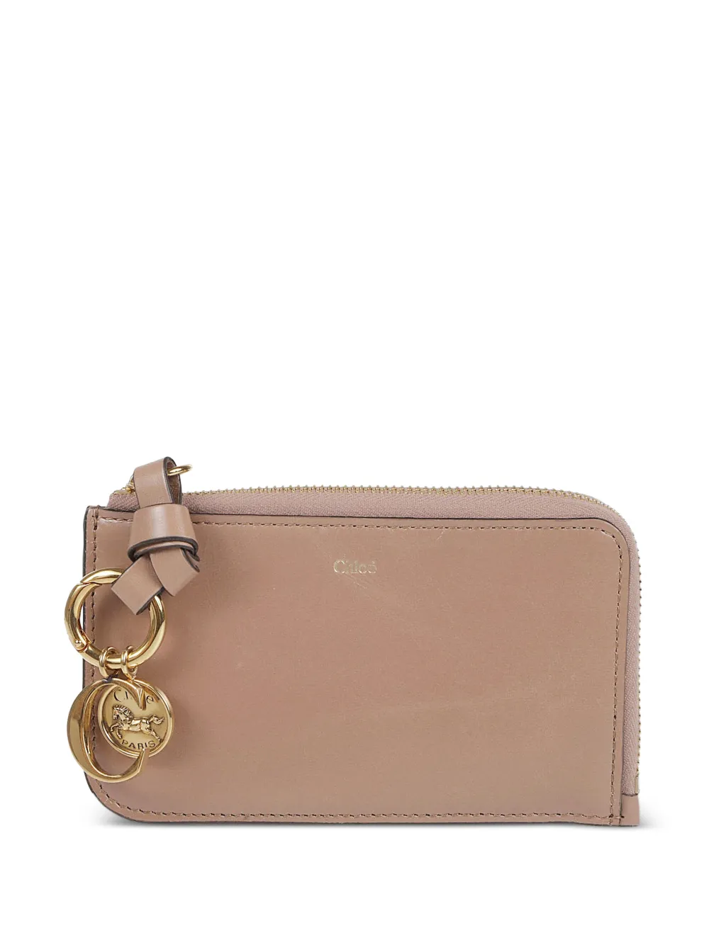 Chloé Alphabet logo-charm leather wallet - Toni neutri