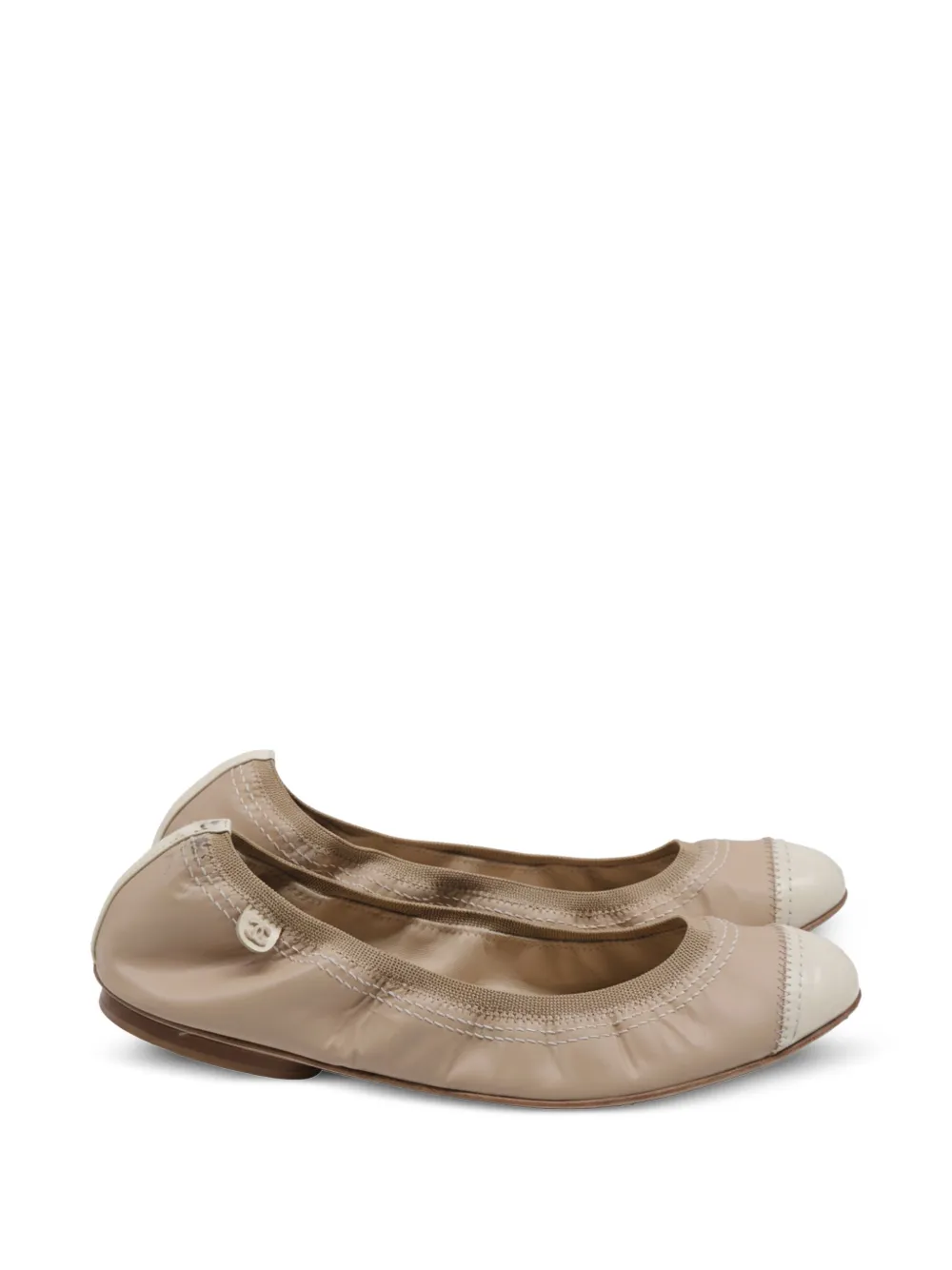 CHANEL Pre-Owned CC cap-toe ballet flats - Nude