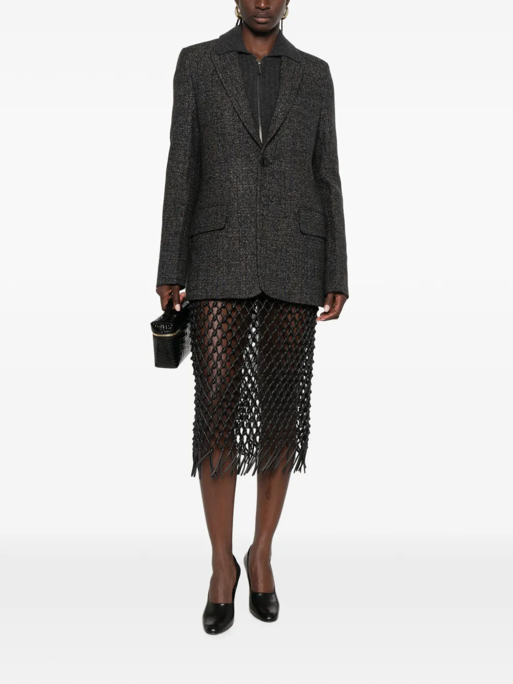 Victoria Beckham Colbert met enkele rij knopen Grijs