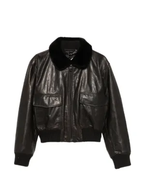 Jil Sander ジップアップ レザージャケット | ブラック | FARFETCH JP