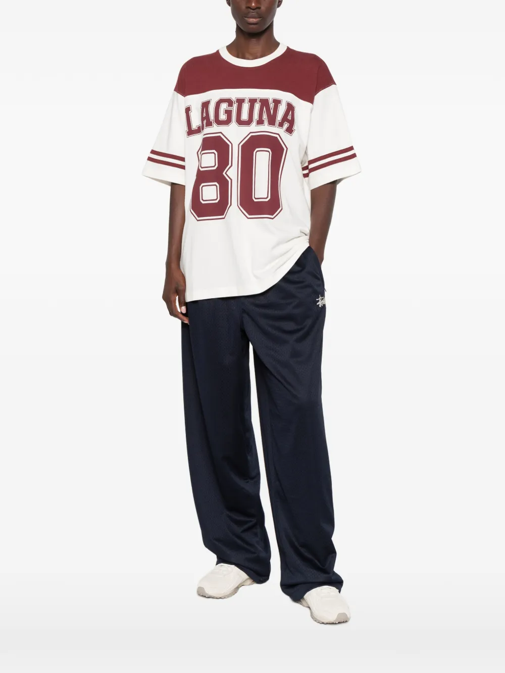 Stüssy Laguna T-shirt met logoprint en vlakken Wit