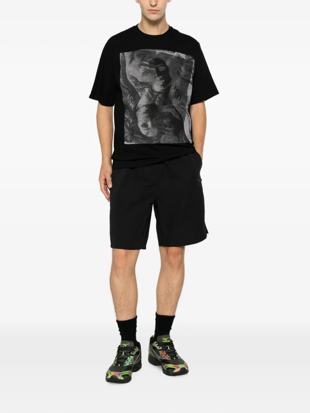 Stüssy Elastische trainingsshorts met logolabel Zwart