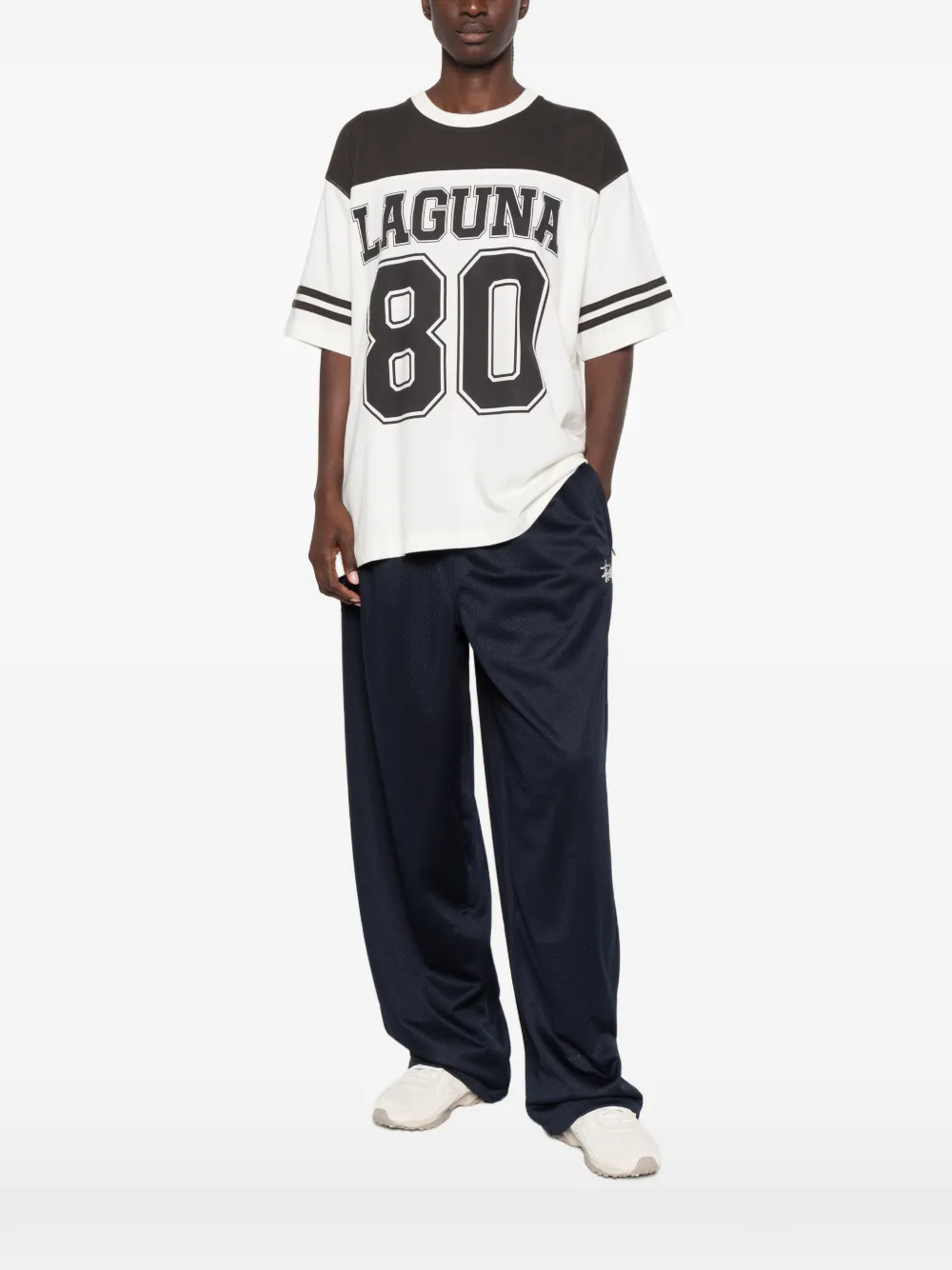 Stüssy Laguna T-shirt met logoprint en vlakken Wit