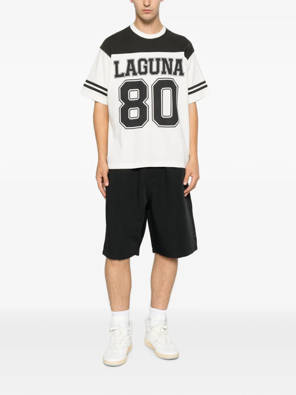 Stüssy Laguna T-shirt met logoprint en vlakken Wit