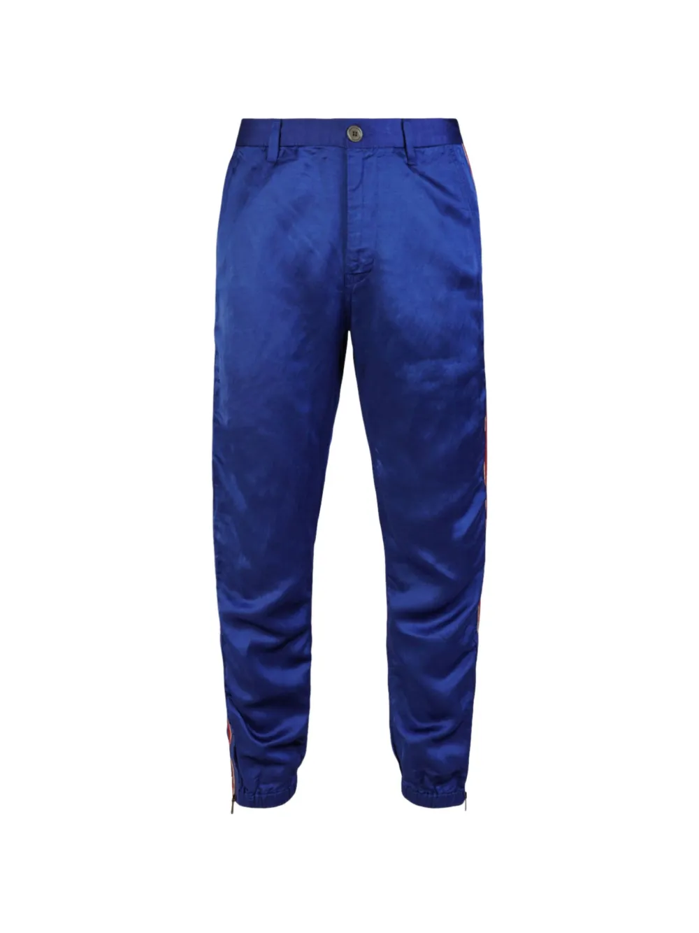 Gucci Pre-Owned side-stripe satin track pants - Blu