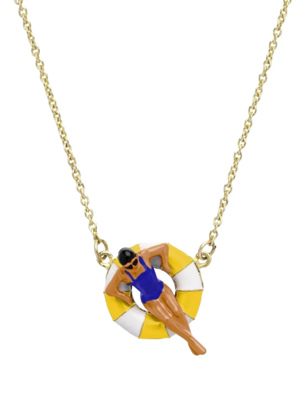 Aliita Flotadora Swimmer-pendant Necklace In Gold