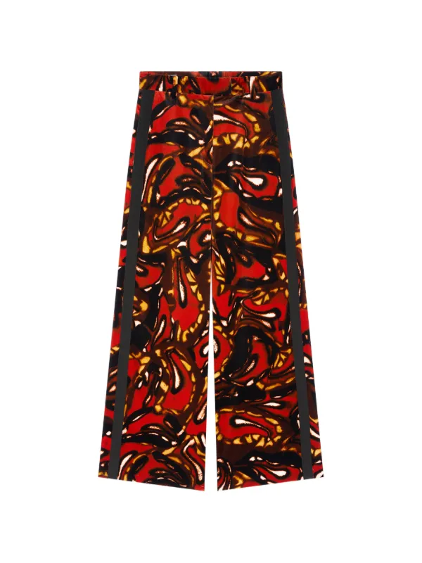 Dries Van Noten Wide Leg Trousers in Red