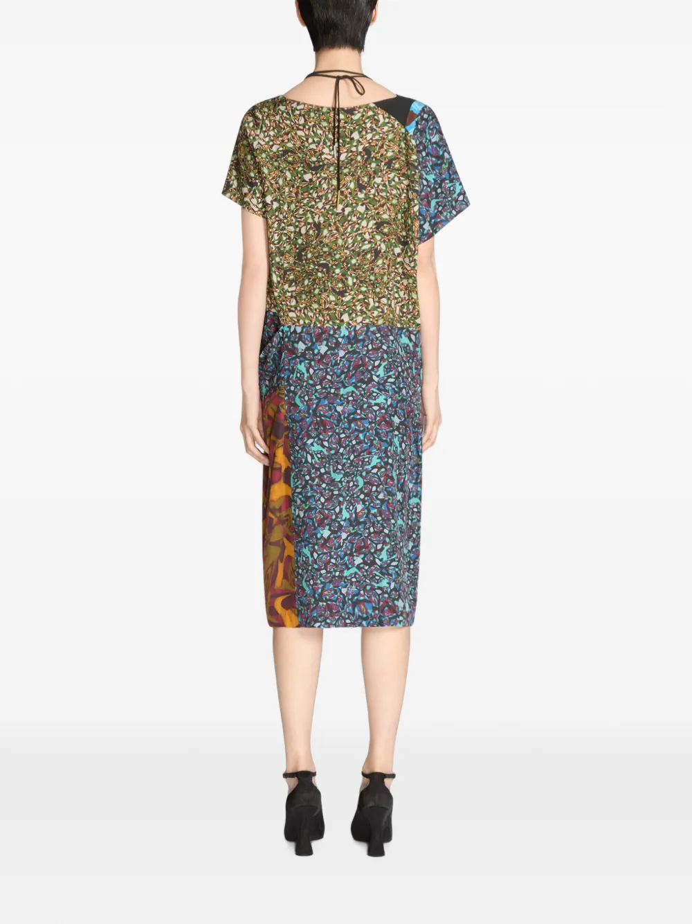 DRIES VAN NOTEN Gedrapeerde viscose jurk Blauw