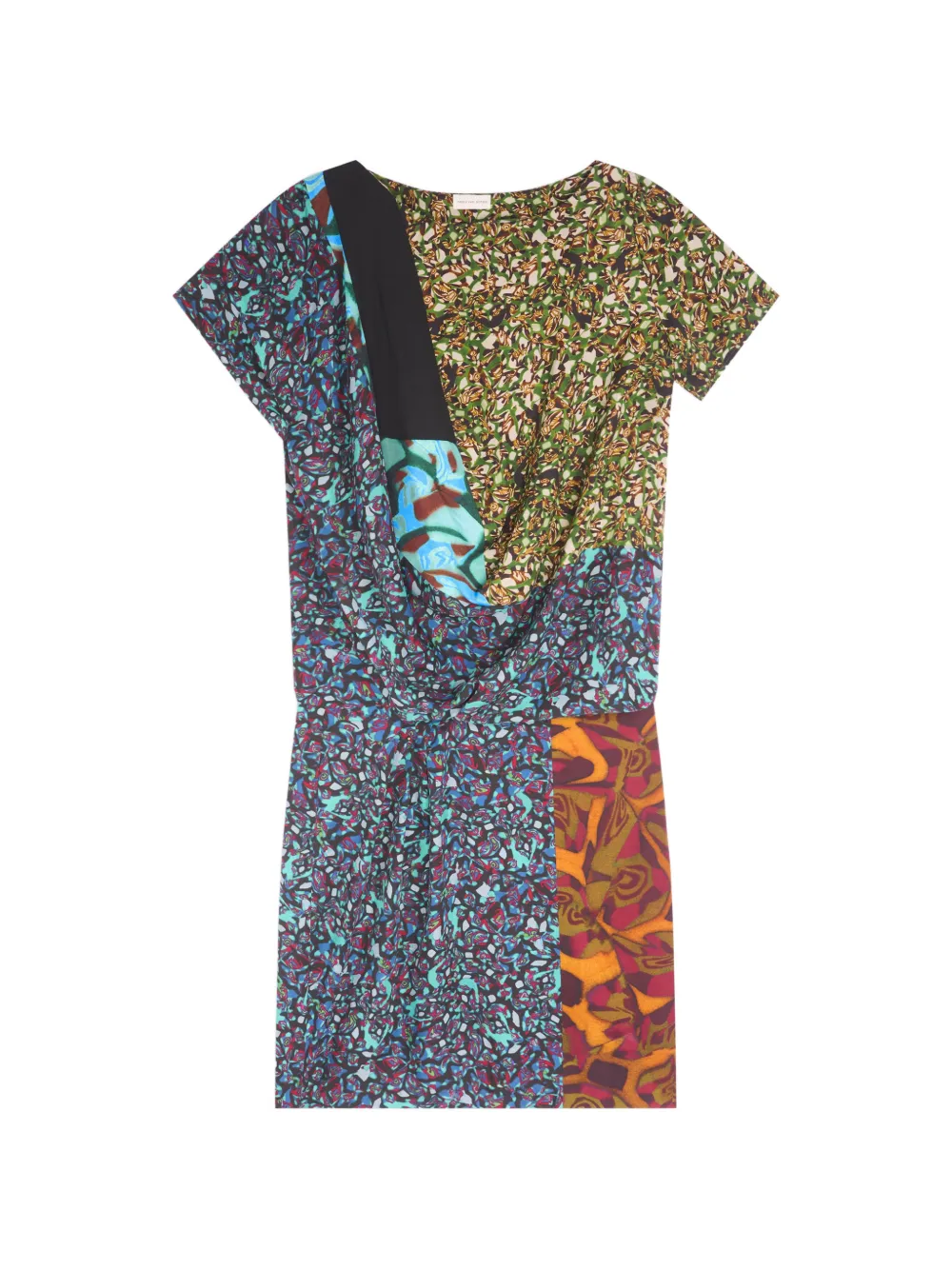 DRIES VAN NOTEN draped viscose dress - Blue
