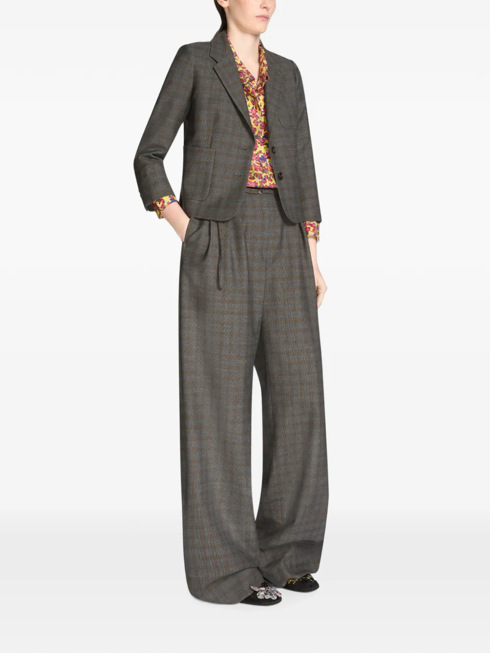 DRIES VAN NOTEN Geruite blazer Grijs