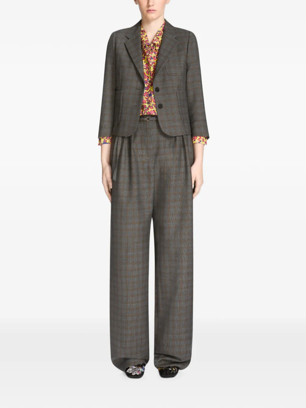 DRIES VAN NOTEN Geruite blazer Grijs