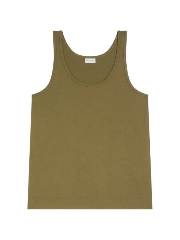Dries Van Noten Cotton Tank Top in Green