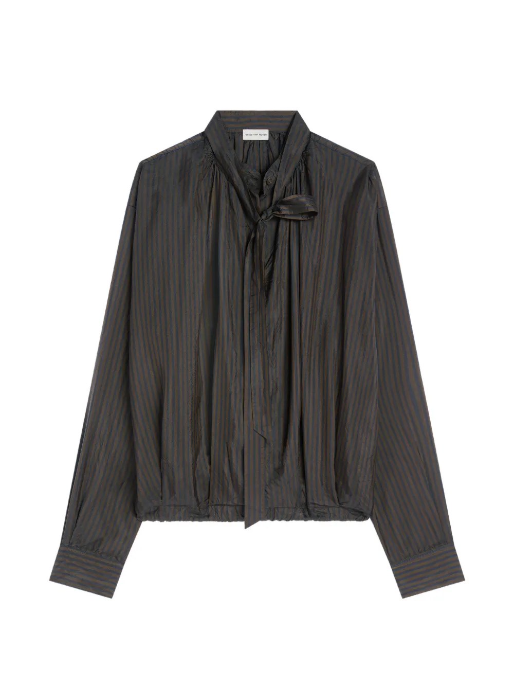 DRIES VAN NOTEN drawstring cupro blouse - Black