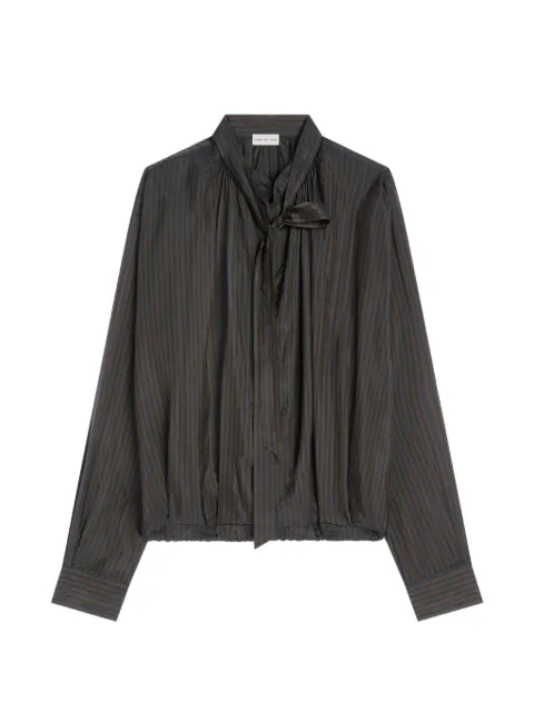 DRIES VAN NOTEN drawstring cupro blouse
