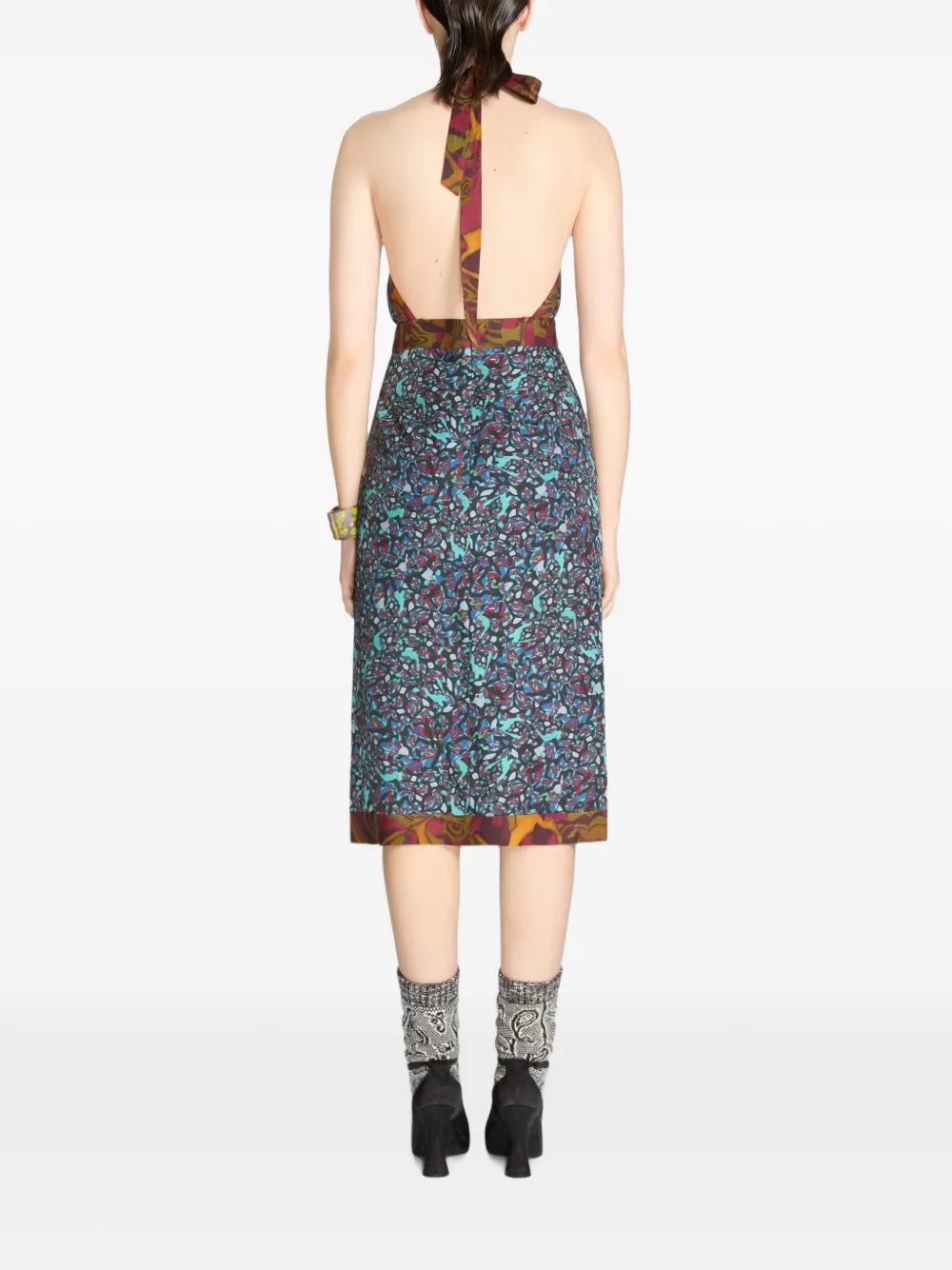 DRIES VAN NOTEN Viscose halterjurk Blauw