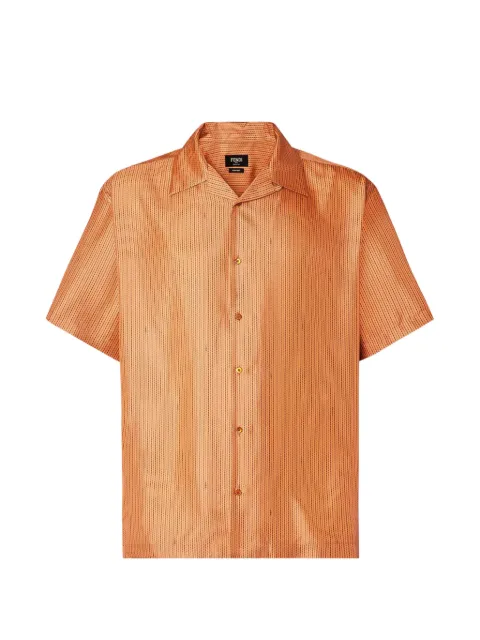 FENDI logo-stripe silk shirt