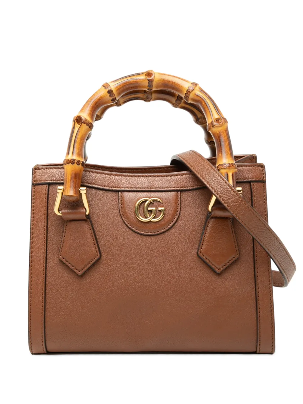 Gucci Pre-Owned 2000-2015 Mini Calfskin Bamboo Diana satchel - Marrone