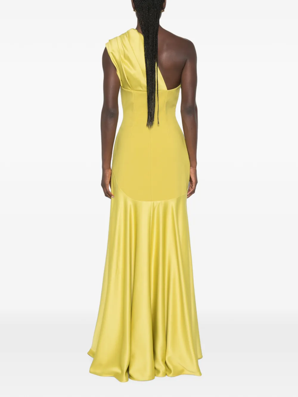 Solace London Gabriela asymmetrische maxi-jurk Groen