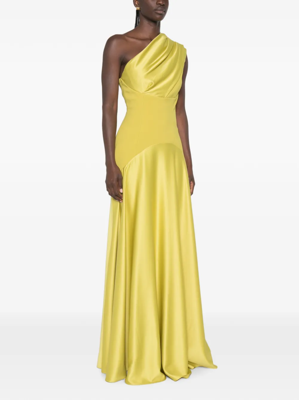 Solace London Gabriela asymmetrische maxi-jurk Groen