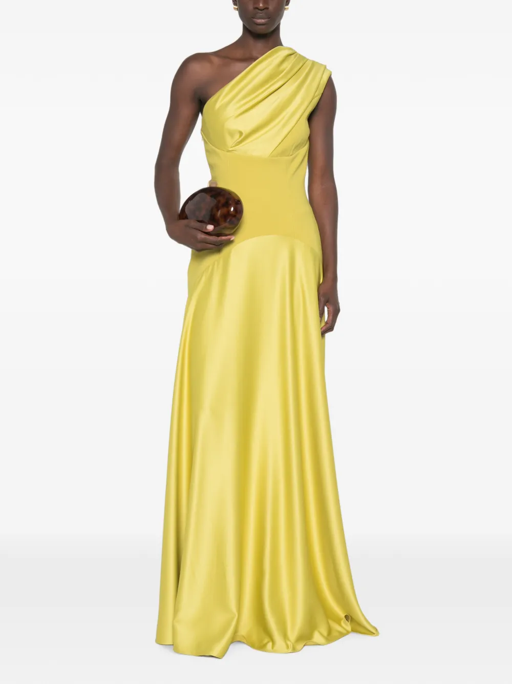 Solace London Gabriela asymmetrische maxi-jurk Groen