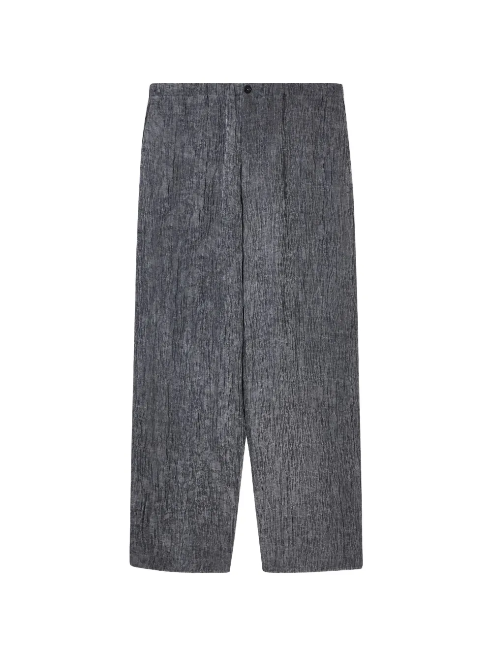 Emporio Armani bark-effect straight-leg trousers - Grigio