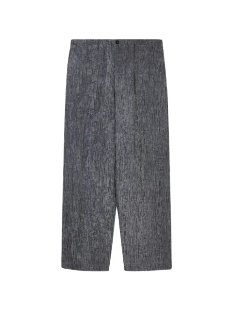 Emporio Armani bark-effect straight-leg trousers