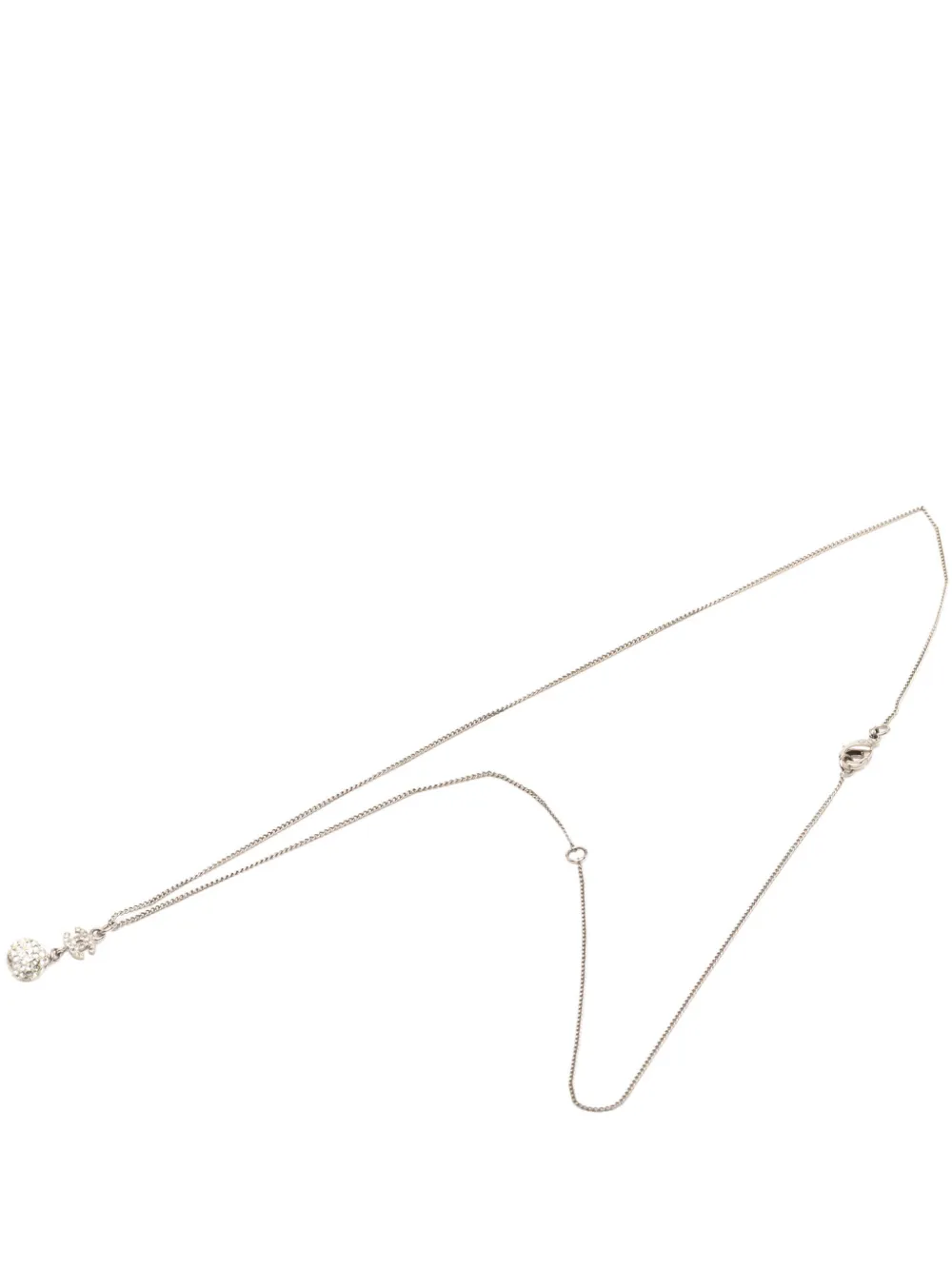 CHANEL Pre-Owned 2011 CC Brass Strass Ball Pendant Necklace costume necklace - Argento