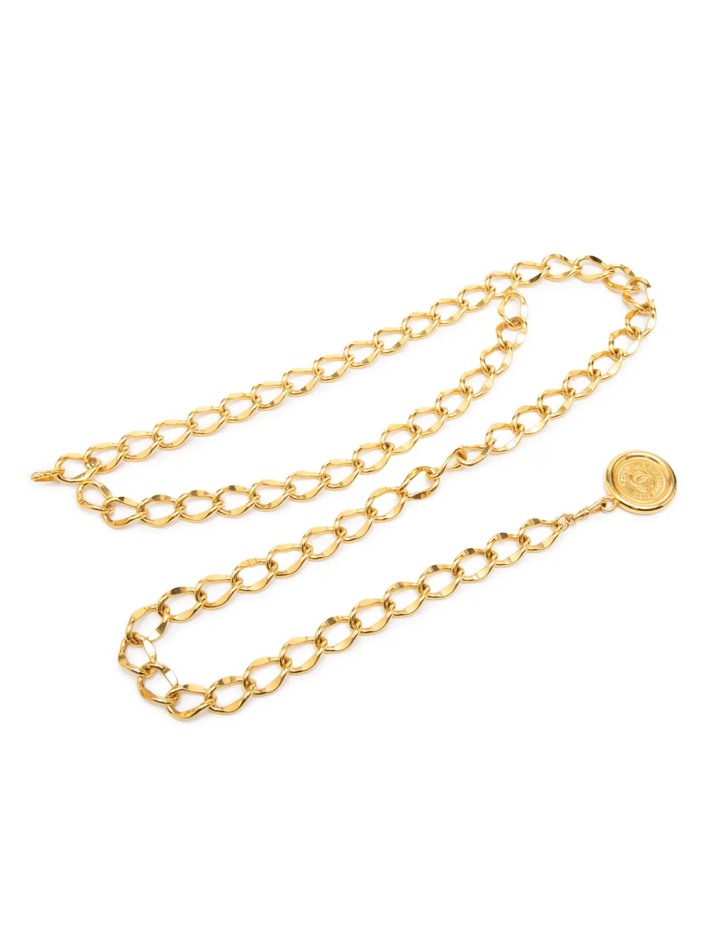 CHANEL Pre-Owned 1995 CC Gold Plated 31 Rue Cambon Medallion Chain belt - Oro
