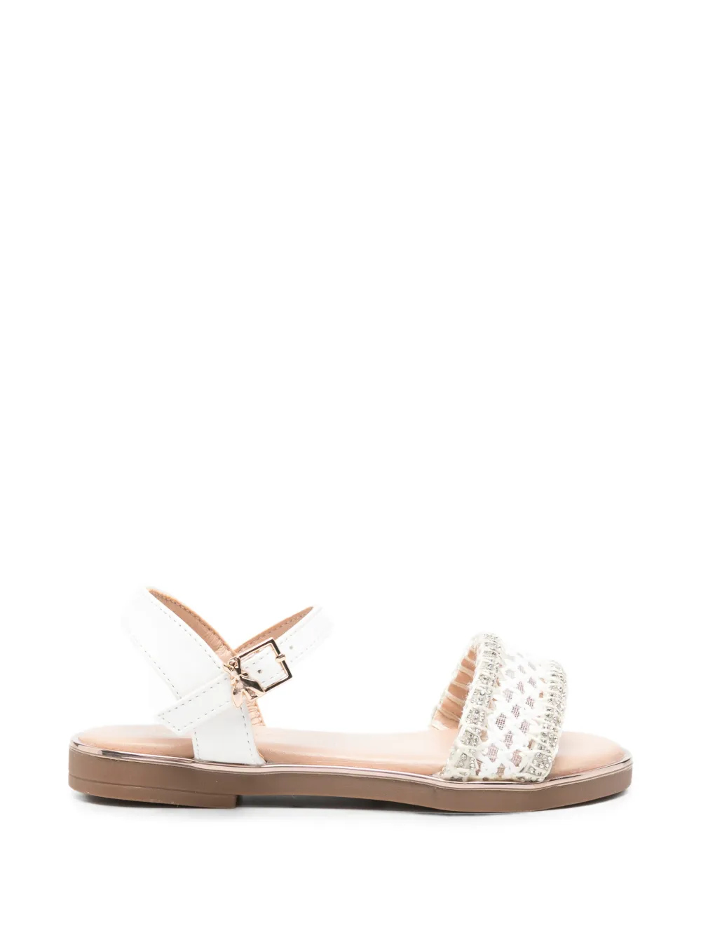 Patrizia Pepe crystal-embellished open-toe sandals Wit