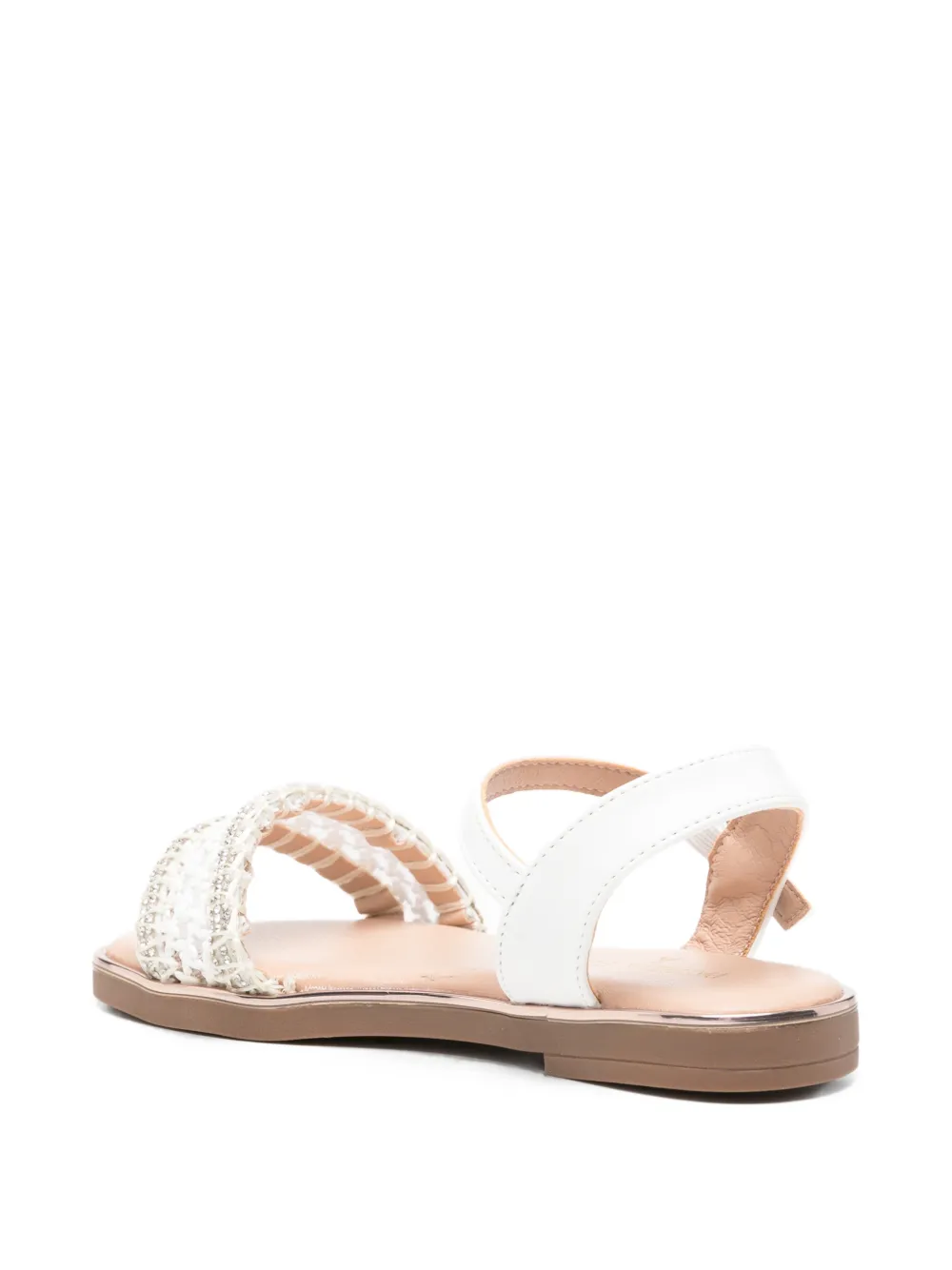 Patrizia Pepe girl crystal-embellished open-toe sandals Wit