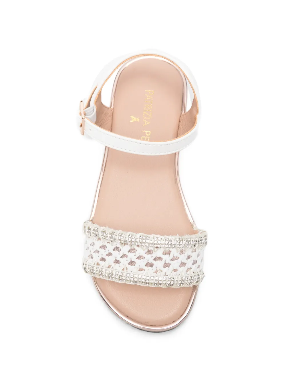Patrizia Pepe girl crystal-embellished open-toe sandals Wit