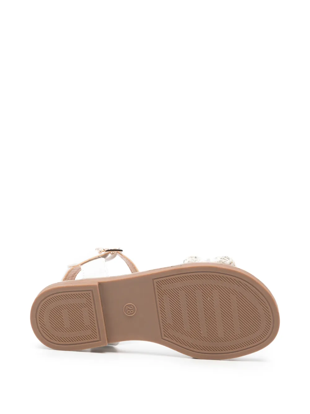 Patrizia Pepe girl crystal-embellished open-toe sandals Wit