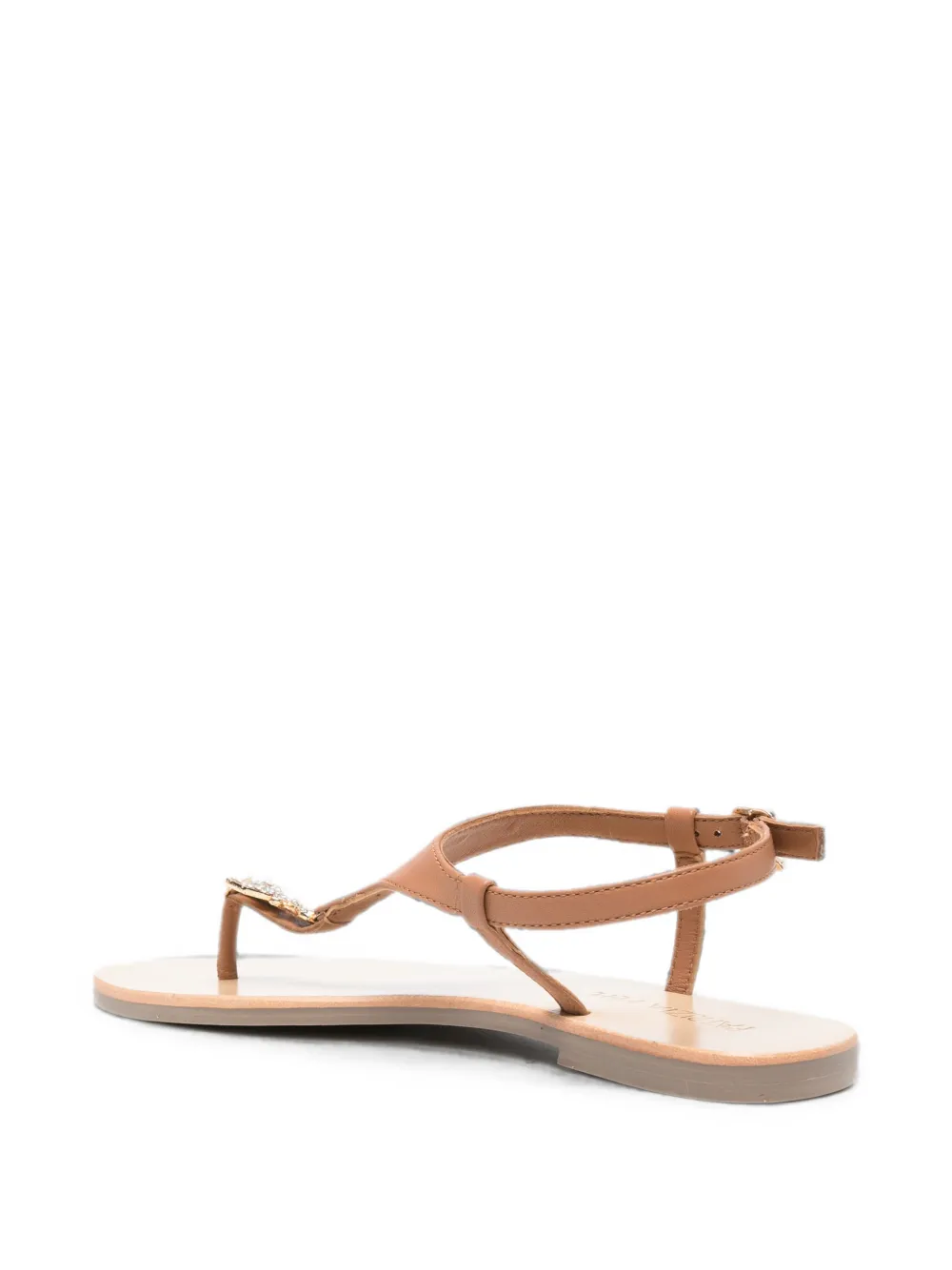 Patrizia Pepe girl Fly-embellishment crystal-embellished sandals Beige
