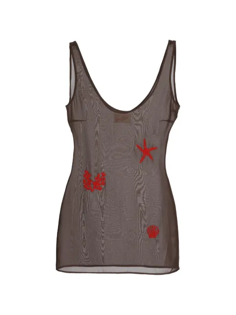 MC2 Saint Barth bead-embellished mesh mini dress