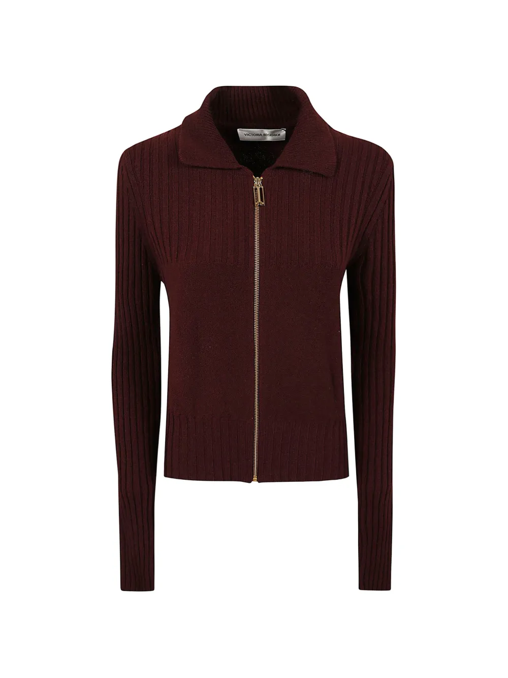 Victoria Beckham ribbed-knit zip-up cardigan - Rot