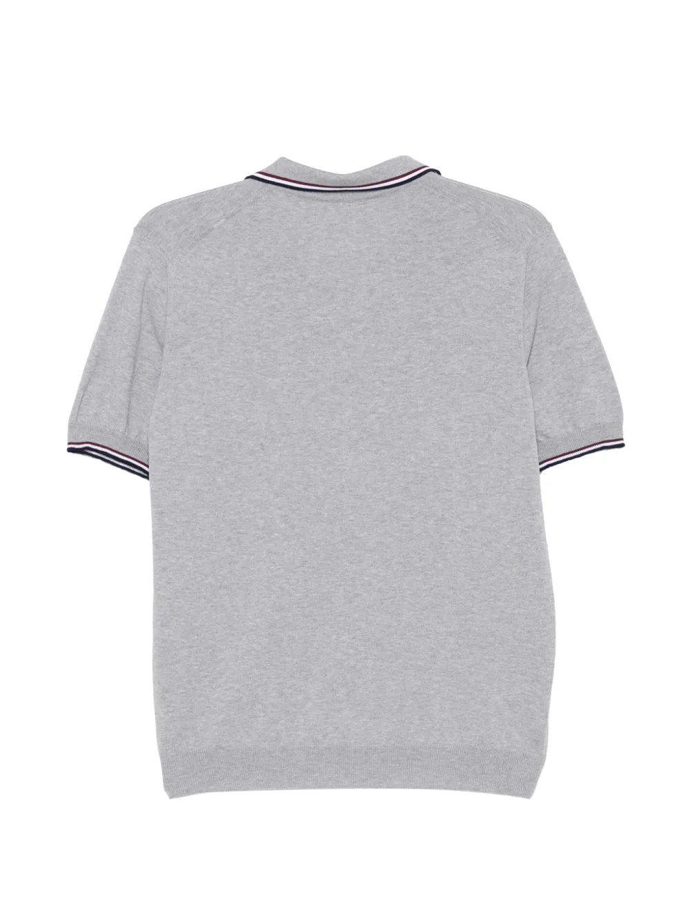 Gran Sasso Poloshirt met gestreepte afwerking en V-hals Grijs