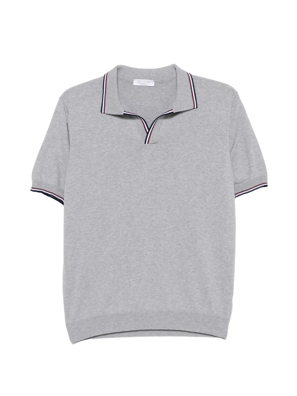 Gran Sasso ストライプトリム ポロシャツ | グレー | Image 1